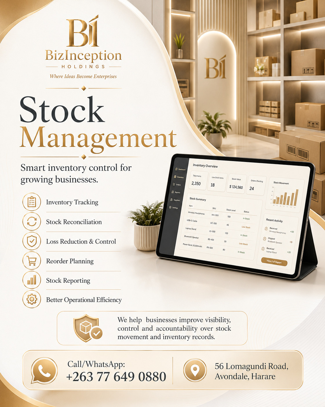Stock Management | BizInception Holdings